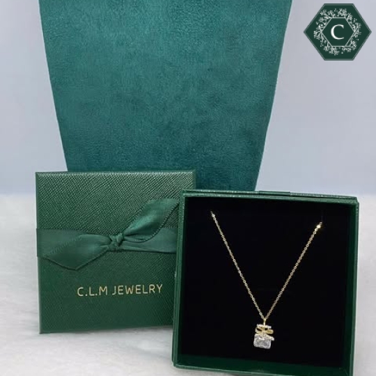 Dây Chuyền Bạc Mặt Hình Chai Nước Hoa Đính Đá MS887