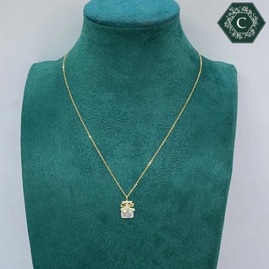 Dây Chuyền Bạc Mặt Hình Chai Nước Hoa Đính Đá MS887