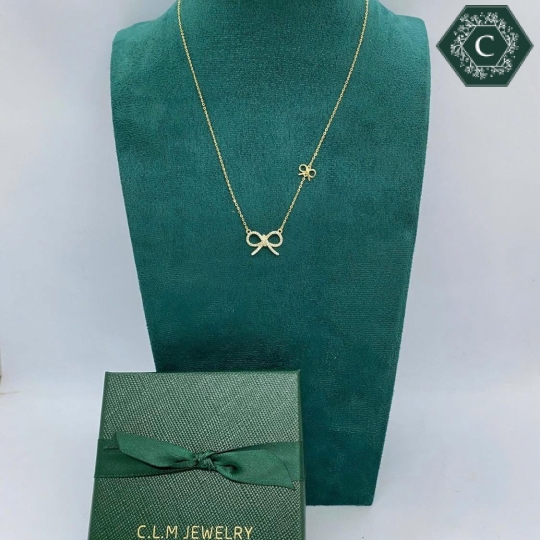 Dây Chuyền Mặt Nơ Đính Đá - 754