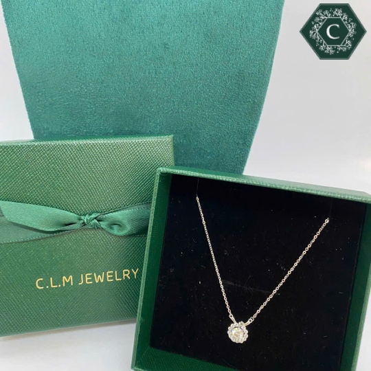 Dây Chuyền Bạc Thiết Kế Hình Hoa Đính Đá Moissanite MS809