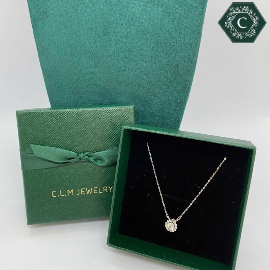 Dây Chuyền Bạc Thiết Kế Hình Hoa Đính Đá Moissanite MS809
