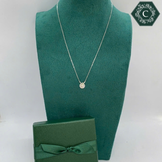 Dây Chuyền Bạc Thiết Kế Hình Hoa Đính Đá Moissanite MS809