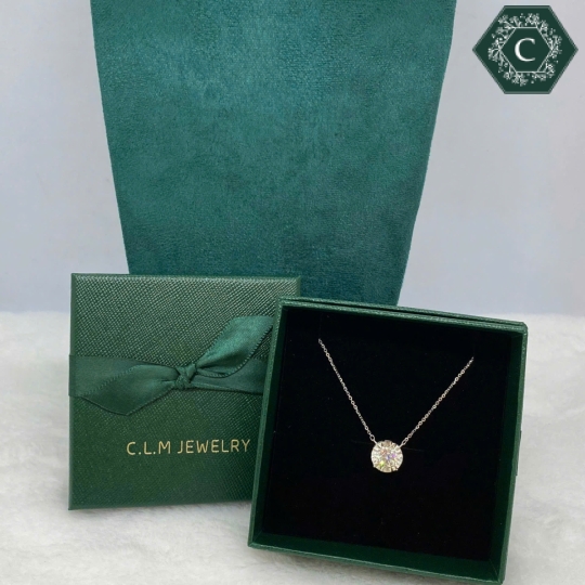 Dây Chuyền Bạc Đính Đá Moissanite Thanh Lịch MS803