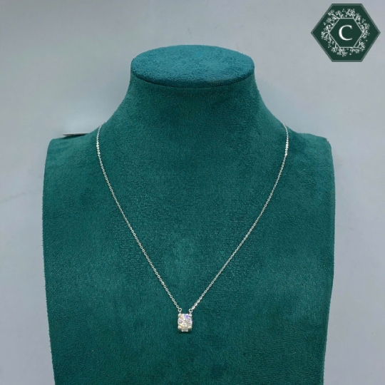 Dây Chuyền Bạc Đính Đá Moissanite Vuông Trang Nhã MS804
