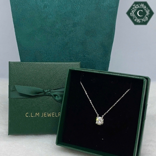 Dây Chuyền Bạc Đính Đá Moissanite Vuông Trang Nhã MS804