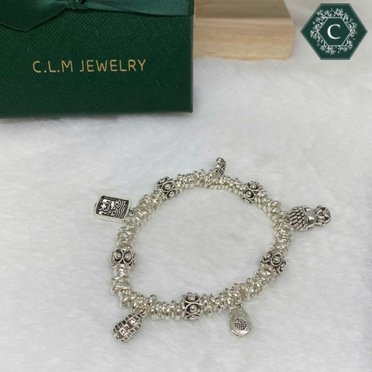 Vòng Tay Titan Charm Hình Phật Hoa Sen - MS1293