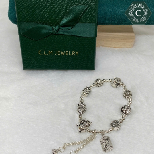Vòng Tay Titan Charm HÌnh Mèo Chiêu Tài - MS1294