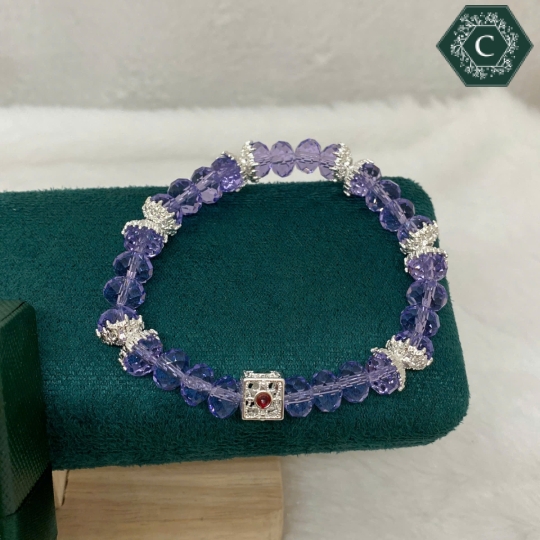 Vòng Tay Pha Lê Tím Nữ Tính MS1298