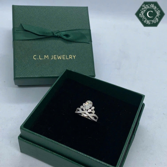 Nhẫn Bạc Vương Miện Đính đá Moissanite MS1017