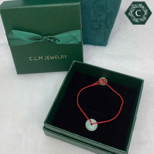 Vòng Tay Chỉ Đỏ Charm Đồng Điếu Cẩm Thạch MS697