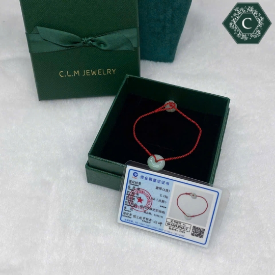 Vòng Tay Chỉ Đỏ Charm Đồng Điếu Cẩm Thạch MS697