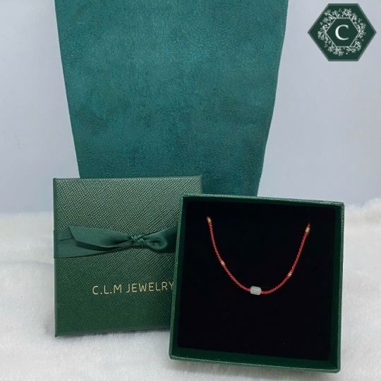Vòng Tay Chỉ Đỏ Charm Cẩm Thạch Đơn Giản MS696