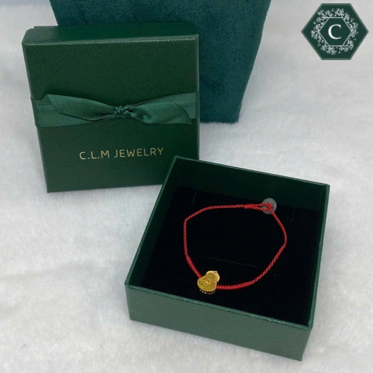 Vòng Tay Chỉ Đỏ Charm Phật Di Lạc Cẩm Thạch MS704