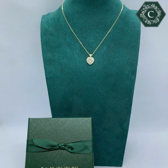 Dây Chuyền Bạc Trái Tim Đính Đá Full MS798 